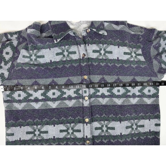 Vintage Focus Wear Womens Large Southwest Aztec Waffle Knit Shirt Made in USA - Picture 7 of 11